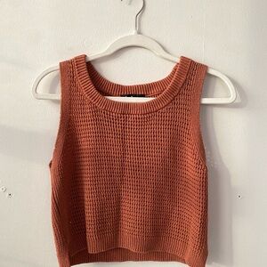 Rust Sleeveless Knit Top